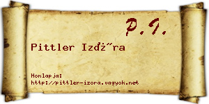 Pittler Izóra névjegykártya